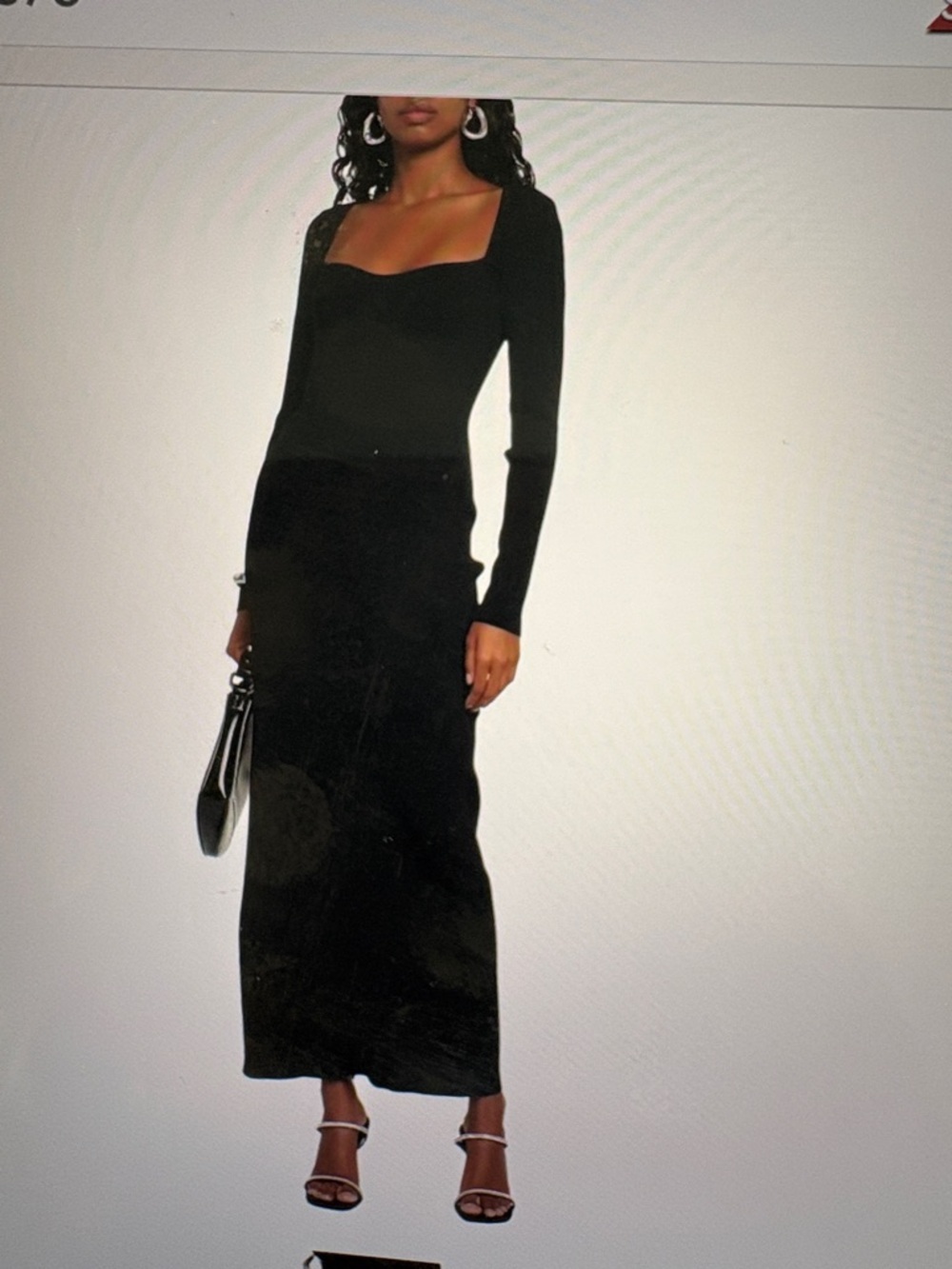 Staud Silhouette Black Ribbed Maxi Dress S